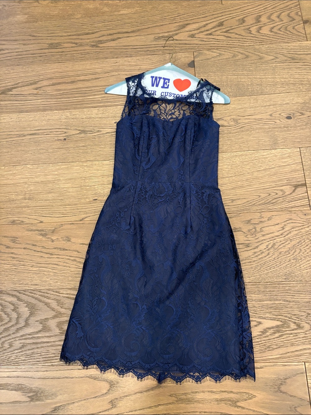 Lace Sleeveless Navy Mini Dress